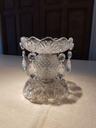 Set Candelabro c/caireles diamante  transp.  30CM y 14cm