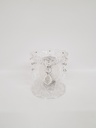 Set Candelabro c/caireles diamante  transp.  30CM y 14cm