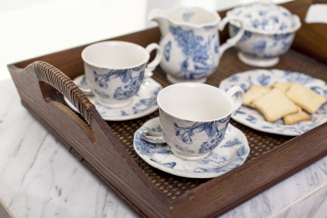 Taza de Cafe con Plato - Botanic Blue