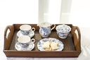 Taza de Cafe con Plato - Botanic Blue