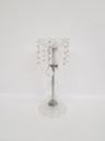 Set Candelabro c/caireles diamante  transp.  30CM y 14cm