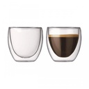 Vaso Doble pared Vidrio Café 75ml - Set x (2und)