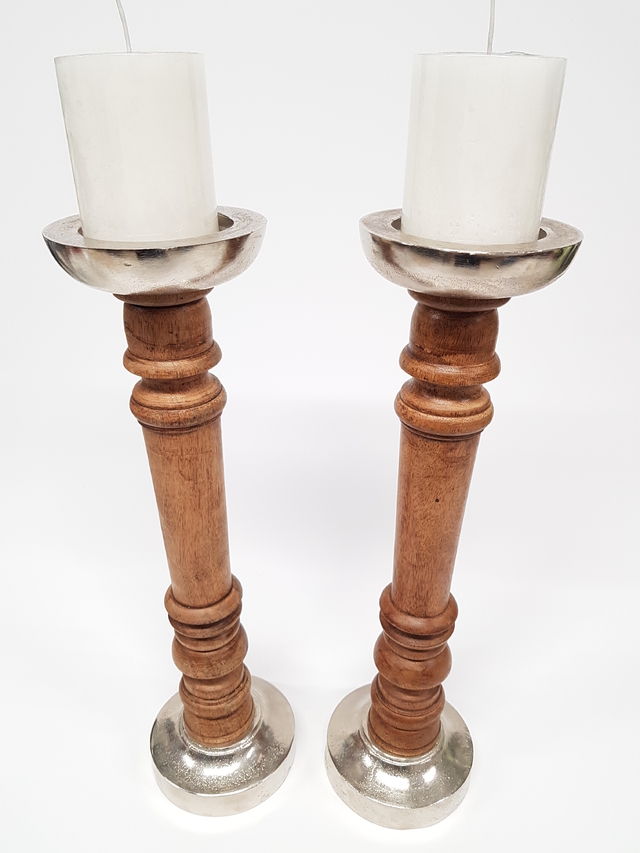 Set Candelabros - Madera