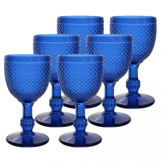 Copas Vidrio Diamante - Blue x (6und)