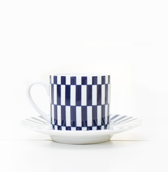 Taza Cafe c/ Plato - Navy Blue