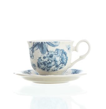 Taza de Cafe con Plato - Botanic Blue