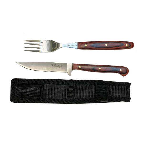 Set Cuchillo y Tenedor Acero Inox 420 - Venado