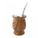 Mate c/Bombilla Acero Inox - Roble Claro