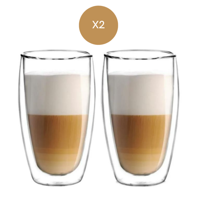 Taza Iced Coffee doble vidrio 470cc Barista - Set x (2und)