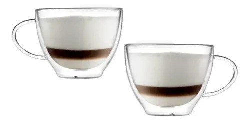 Taza Mocca Barista Doble Vidrio c/asa - Set x (2und)