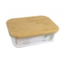 Contenedor de Vidrio Rectangular c/Tapa Bamboo 1.520ml - Sakura