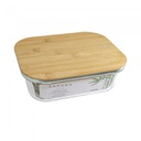 Contenedor de Vidrio Rectangular c/Tapa Bamboo 2.260ml - Sakura