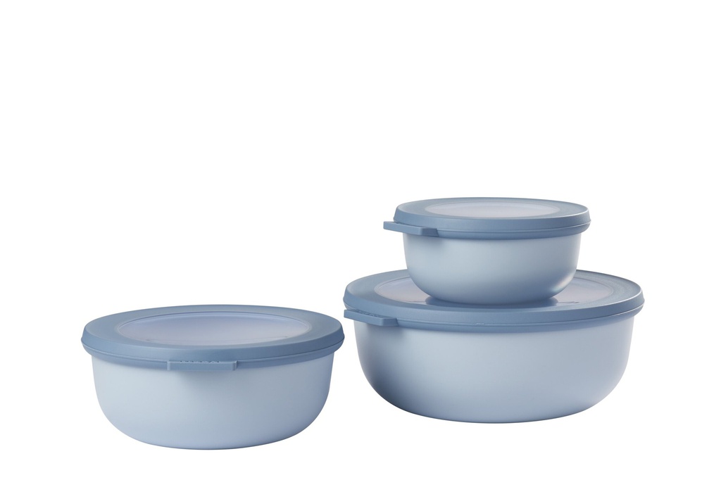 Set Bowls Cirqula Redondos Bajo x (3pzas) Nordic Blue - Mepal