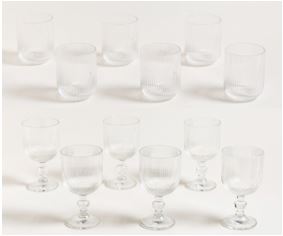 Juego de Copas de vidrio 350ml + Vasos Bajos 300 ml - Set x (6und)