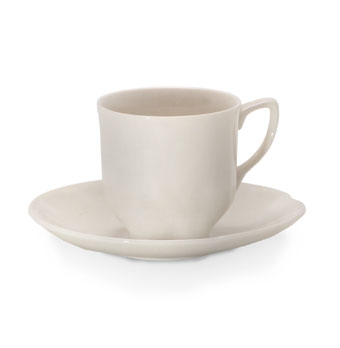 Pocillo de Café con Plato - Ivory