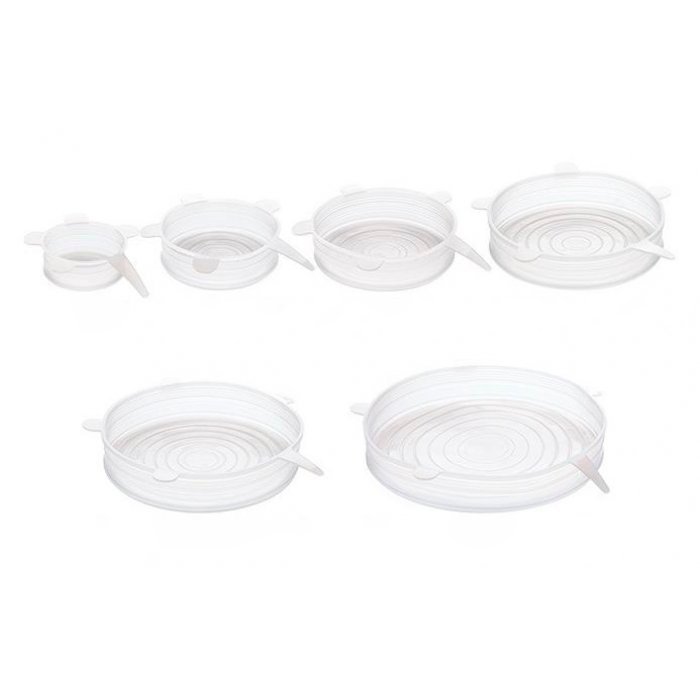 Set x6 Tapas de Silicona Transparentes