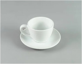 Taza de Té c/Plato 160ml Blanco - Royal Porcelain