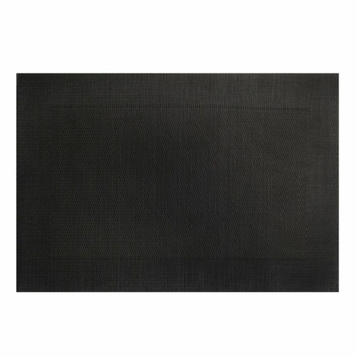 [19157N] Individuales Rectangulares - Rafia Full Black (6und)