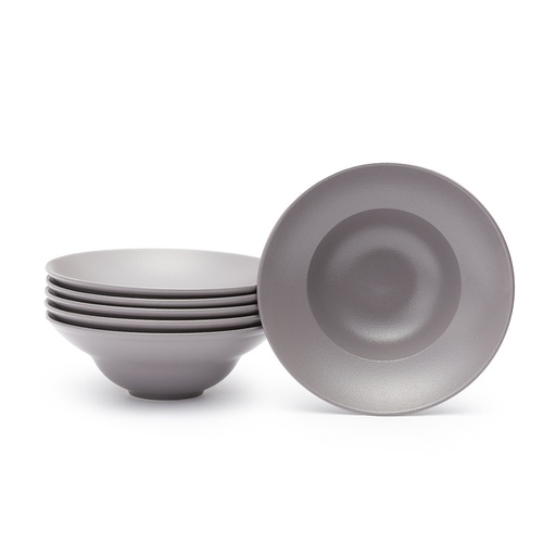 [RAKNFCLXD23GYA] Plato Hondo Gourmet 23 cm Gris Fusión - Rack Porcelain - Set x (6und)