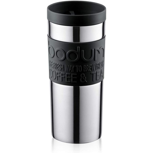 [11093-01] Mug Cierre Hermético Acero 0,35L Negro - Bodum